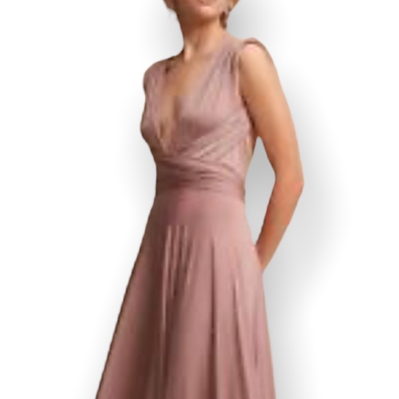 New Twobirds BHLDN Ginger Convertible Sz A / Fits 0 - 12 Dusty Pink Formal Gown - Picture 14 of 17